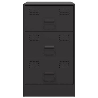 vidaXL Nachttische 2 Stk. Schwarz 34,5x39x62 cm Stahl