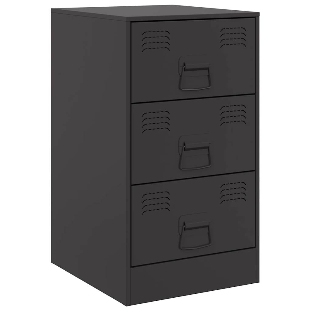 vidaXL Nachttische 2 Stk. Schwarz 34,5x39x62 cm Stahl
