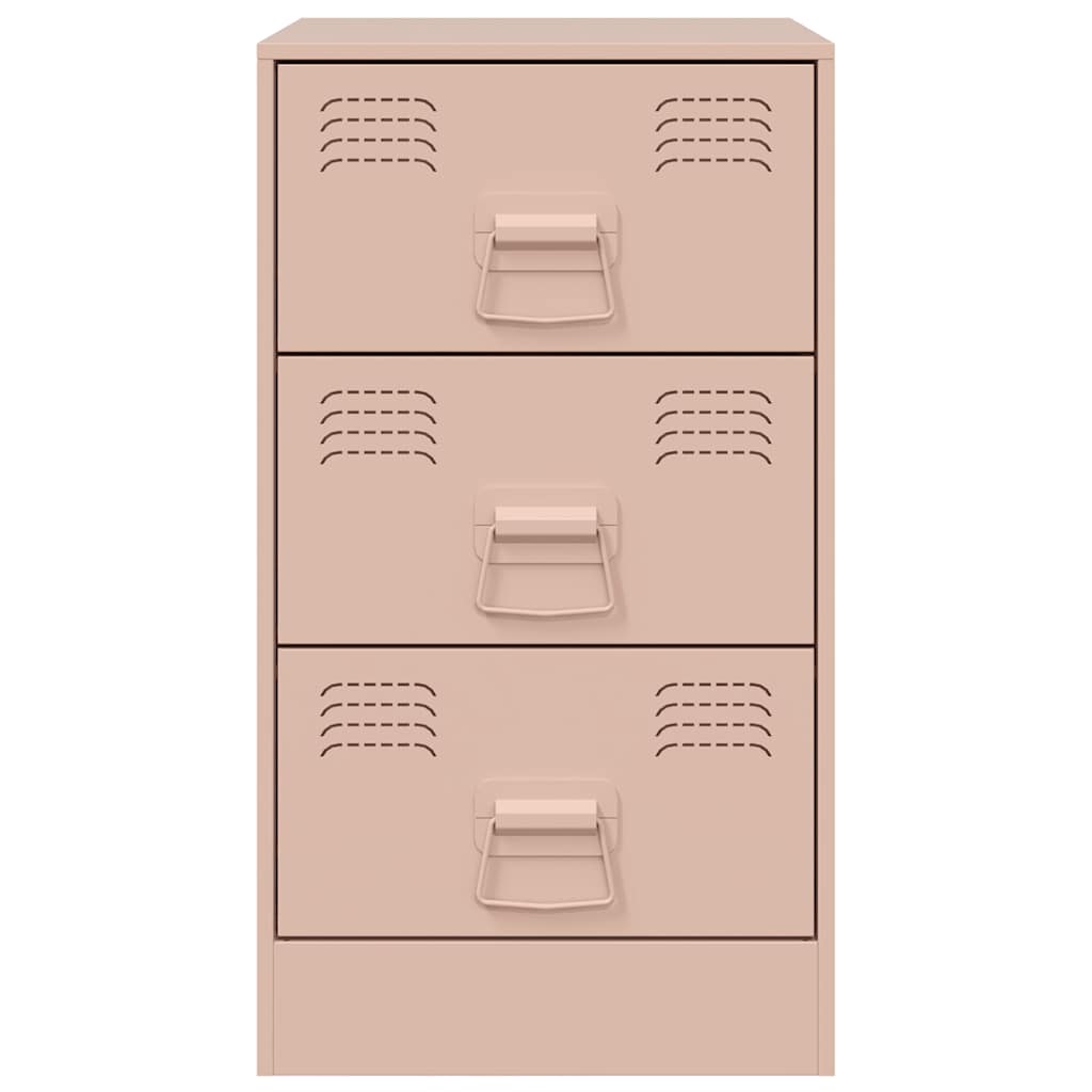 vidaXL Nachttische 2 Stk. Rosa 34,5x39x62 cm Stahl