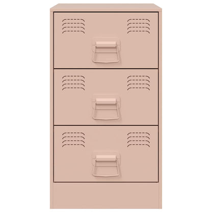 vidaXL Nachttische 2 Stk. Rosa 34,5x39x62 cm Stahl