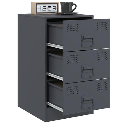vidaXL Nachttische 2 Stk. Anthrazit 34,5x39x62 cm Stahl
