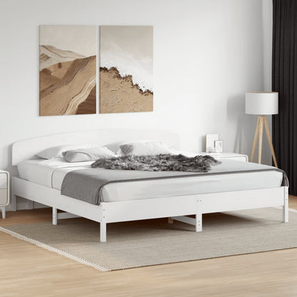 vidaXL Kopfteil Weiß 200 cm Massivholz Kiefer