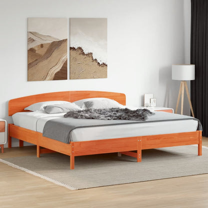 vidaXL Kopfteil Wachsbraun 200 cm Massivholz Kiefer