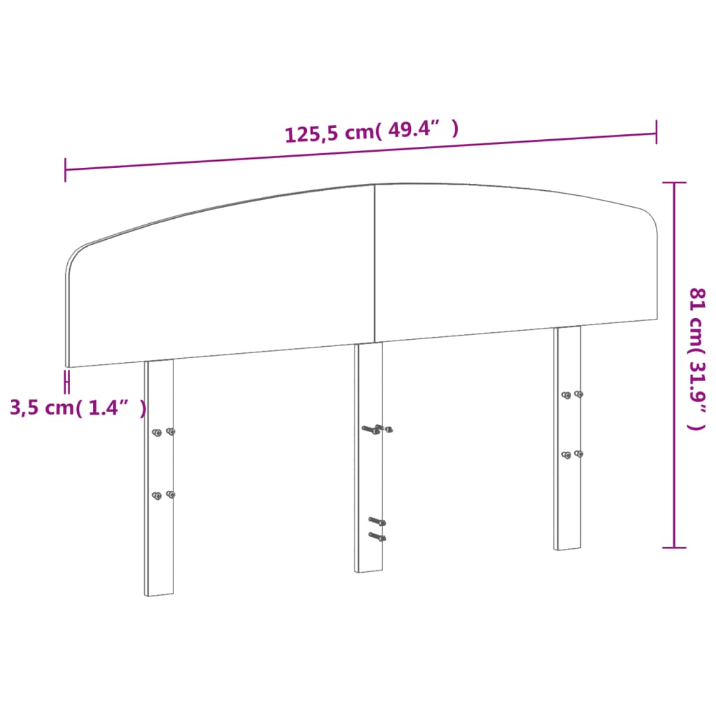 vidaXL Kopfteil Wachsbraun 120 cm Massivholz Kiefer