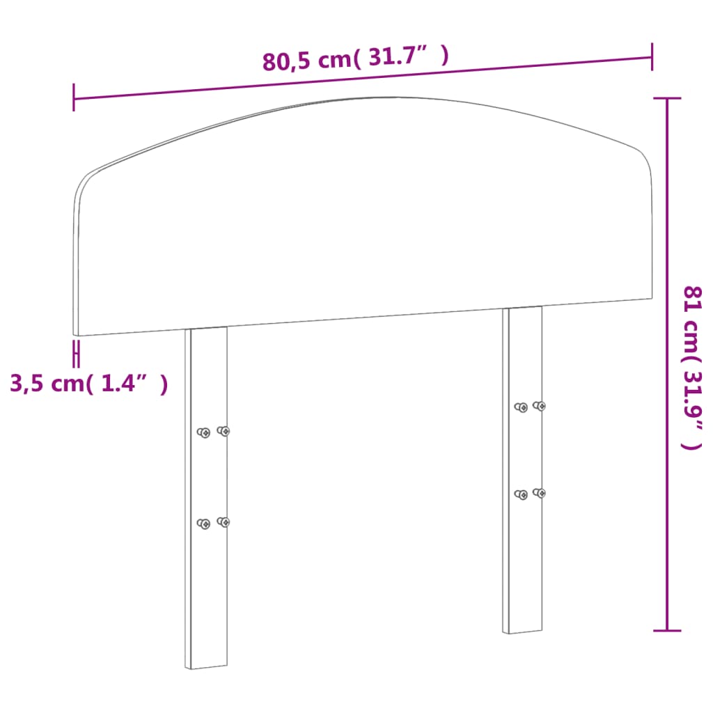 vidaXL Kopfteil Weiß 75 cm Massivholz Kiefer