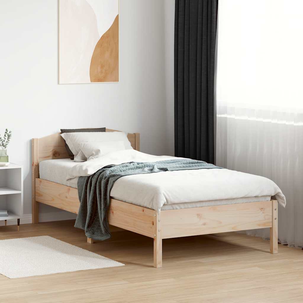 vidaXL Massivholzbett ohne Matratze 75x190 cm Kiefernholz