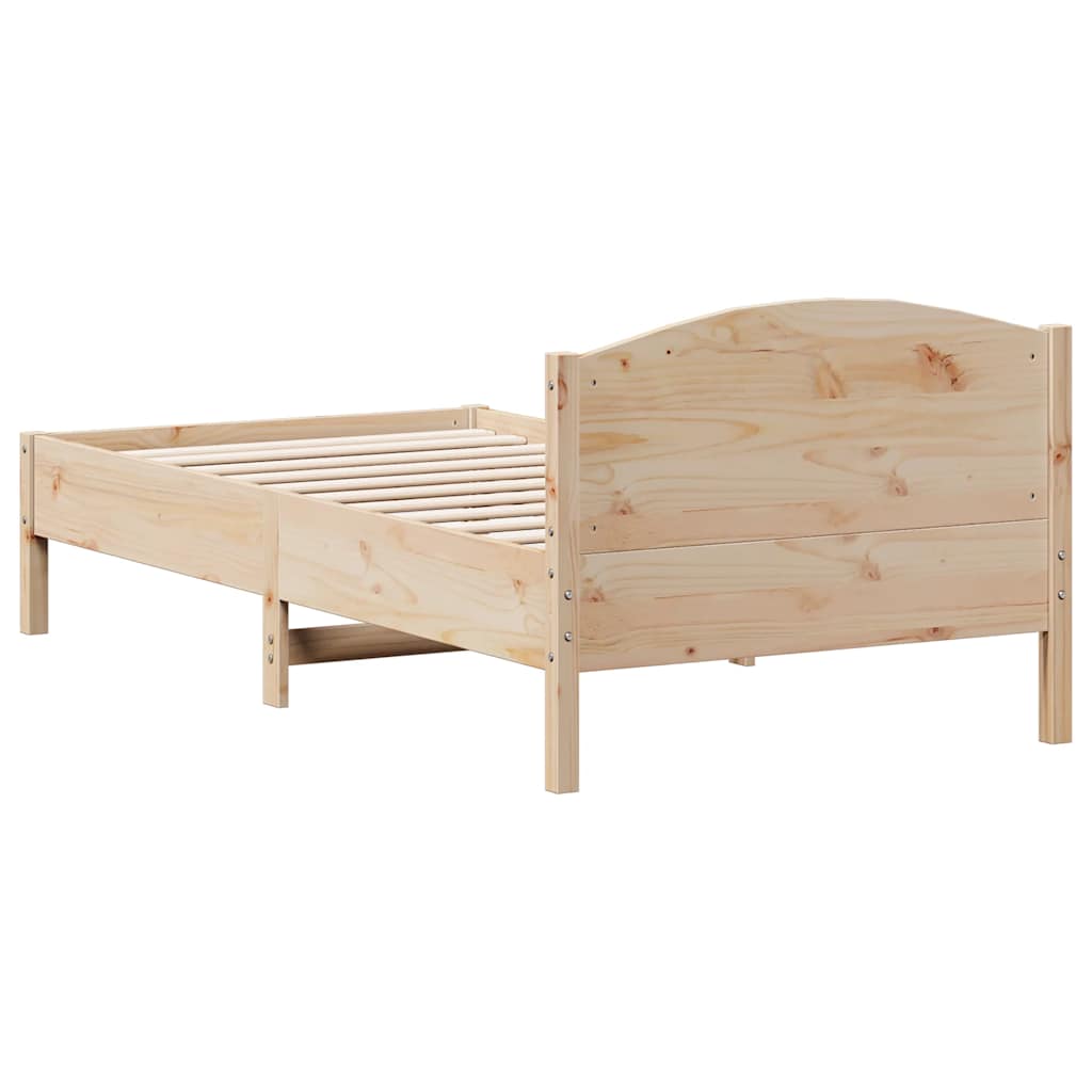 vidaXL Massivholzbett ohne Matratze 75x190 cm Kiefernholz