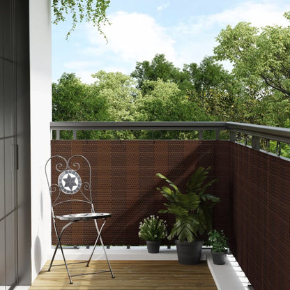 vidaXL Brise-vue de balcon marron et noir 300x80 cm en rotin synthétique