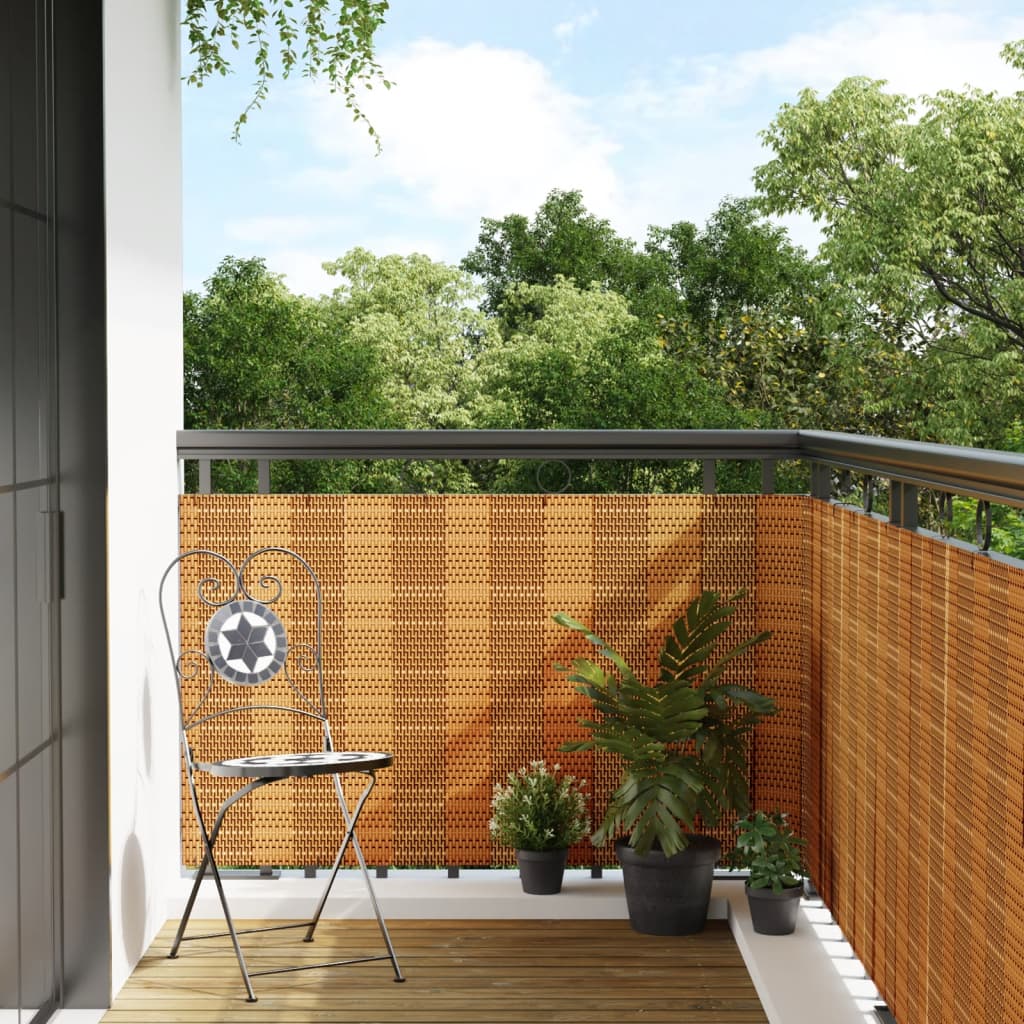 vidaXL Brise-vue de balcon marron clair 400x80 cm en polyrotin
