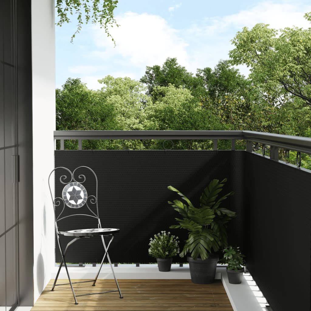 vidaXL Brise-vue de balcon noir 300x90 cm en résine tressée