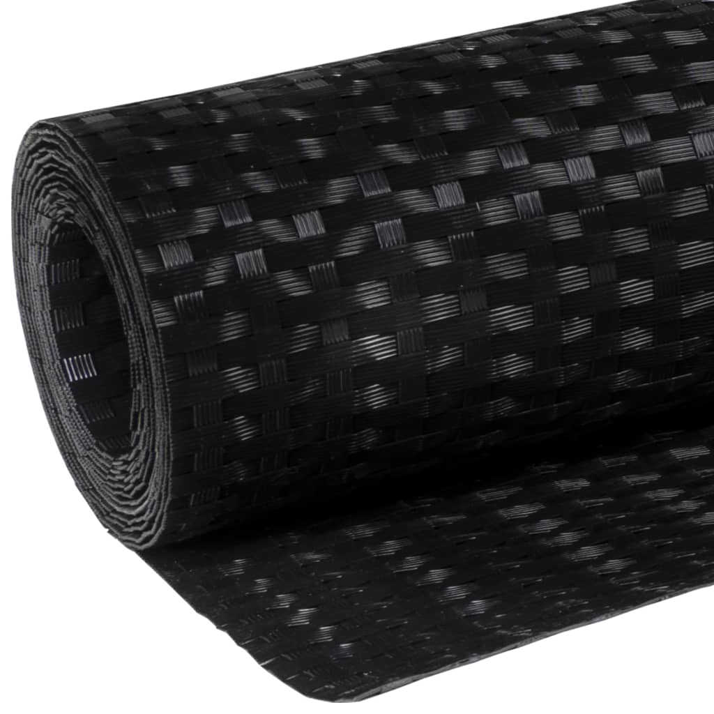 vidaXL Balkon-Sichtschutz Schwarz 600x80 cm Poly Rattan