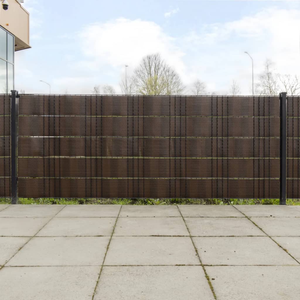 vidaXL Brise-vues de balcon 10 pcs Marron Noir 255x19 cm Résine tressée