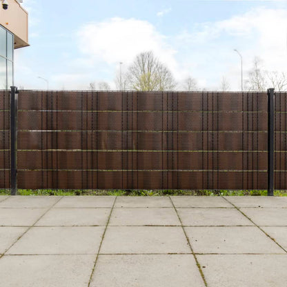 vidaXL Brise-vues de balcon 10 pcs Marron Noir 255x19 cm Résine tressée