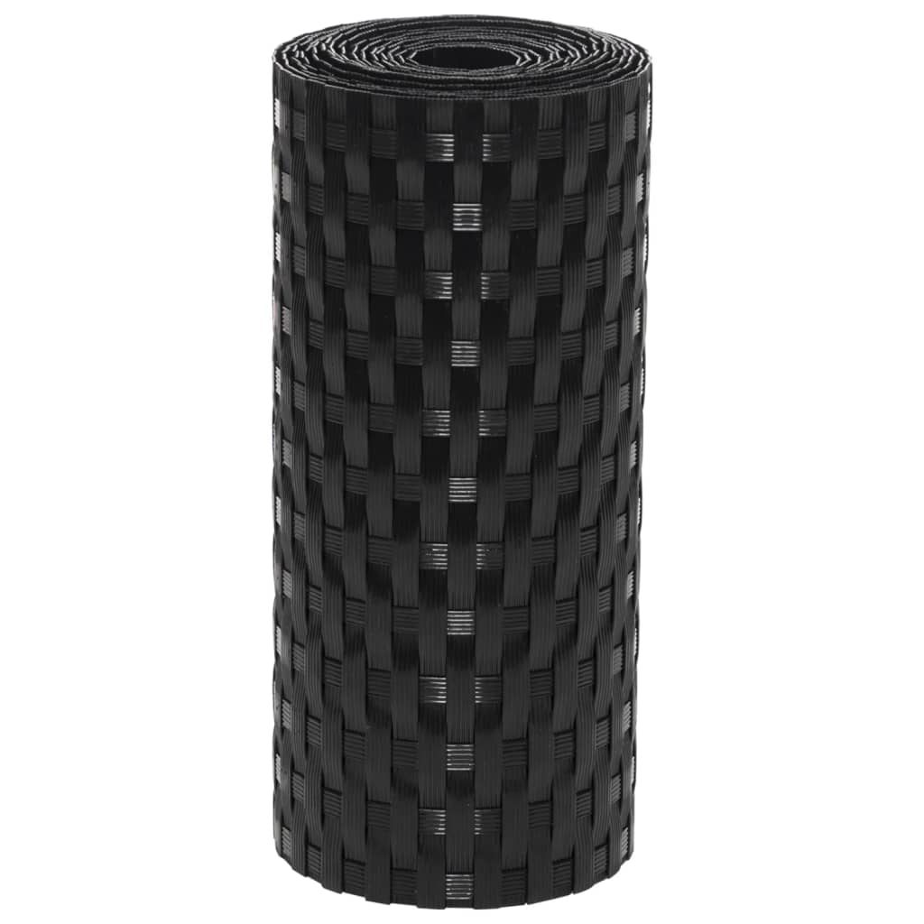 vidaXL Pare-vues de balcon 5 pcs Noir 255x19 cm Résine tressée