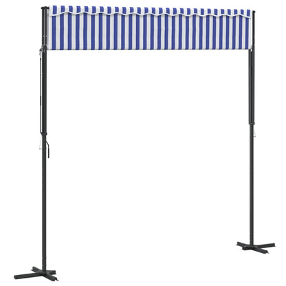 vidaXL Freistehende Markise Blau und Weiß 300x300 cm Stoff und Stahl