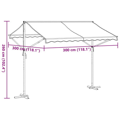 vidaXL Freistehende Markise Blau und Weiß 300x300 cm Stoff und Stahl