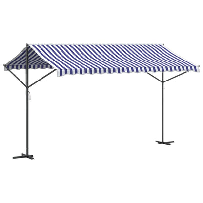 vidaXL Freistehende Markise Blau und Weiß 400x300 cm Stoff und Stahl