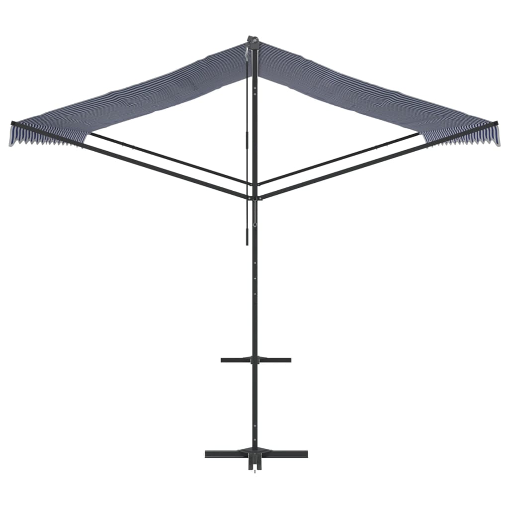 vidaXL Freistehende Markise Blau und Weiß 400x300 cm Stoff und Stahl