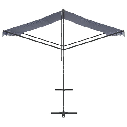 vidaXL Freistehende Markise Blau und Weiß 400x300 cm Stoff und Stahl