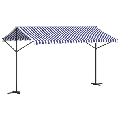 vidaXL Freistehende Markise Blau und Weiß 400x300 cm Stoff und Stahl