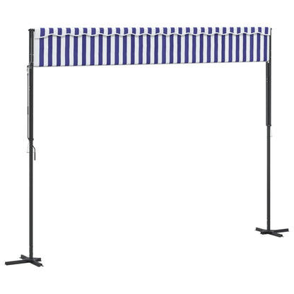 vidaXL Freistehende Markise Blau und Weiß 400x300 cm Stoff und Stahl