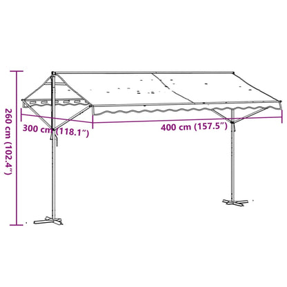 vidaXL Freistehende Markise Blau und Weiß 400x300 cm Stoff und Stahl