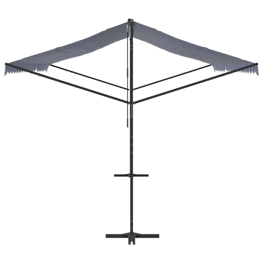 vidaXL Freistehende Markise Blau und Weiß 500x300 cm Stoff und Stahl