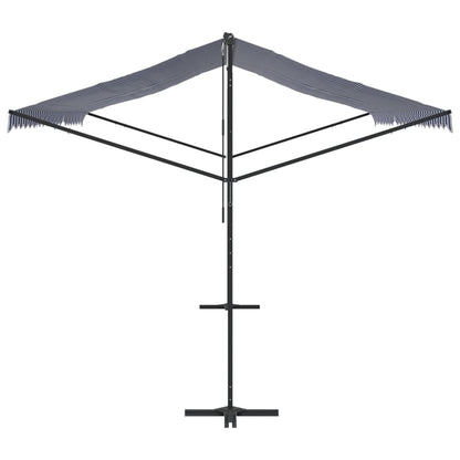 vidaXL Freistehende Markise Blau und Weiß 500x300 cm Stoff und Stahl