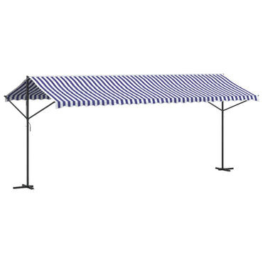 vidaXL Freistehende Markise Blau und Weiß 600x300 cm Stoff und Stahl