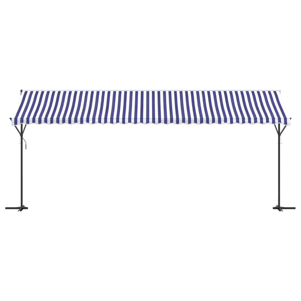 vidaXL Auvent autoportant bleu et blanc 600x300 cm tissu et acier