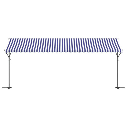 vidaXL Auvent autoportant bleu et blanc 600x300 cm tissu et acier