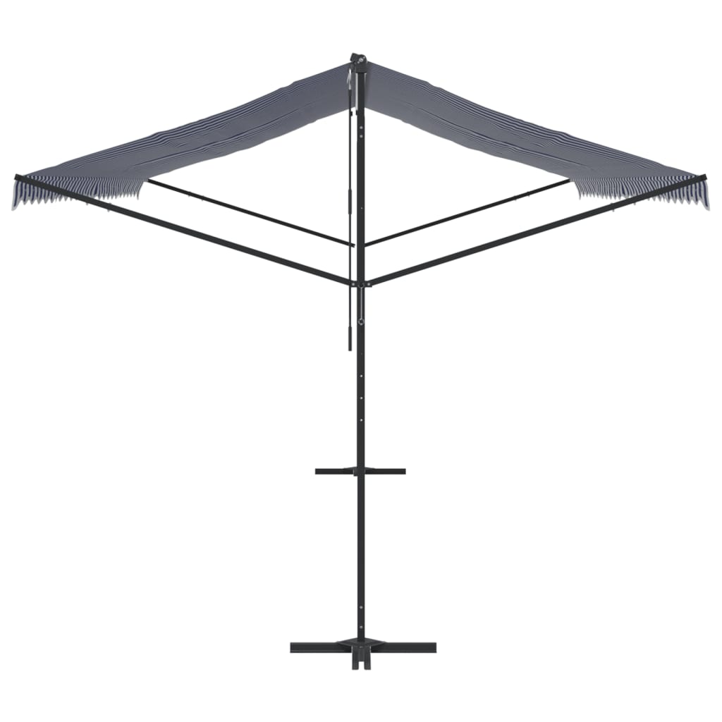 vidaXL Auvent autoportant bleu et blanc 600x300 cm tissu et acier