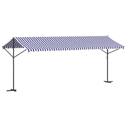 vidaXL Auvent autoportant bleu et blanc 600x300 cm tissu et acier