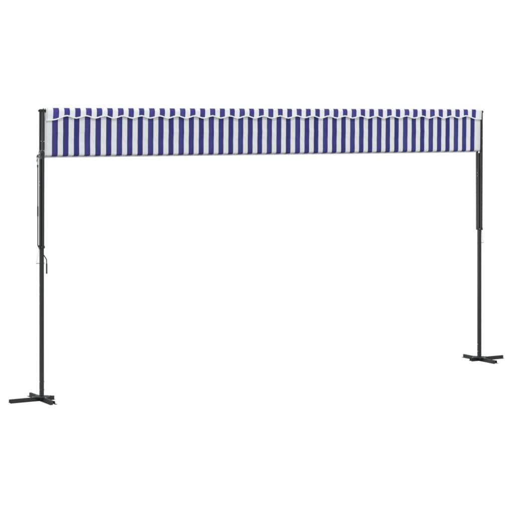 vidaXL Auvent autoportant bleu et blanc 600x300 cm tissu et acier