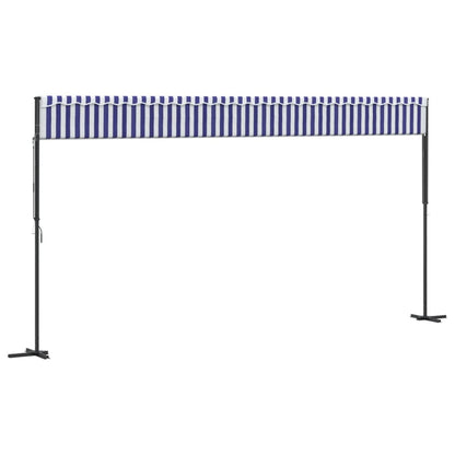 vidaXL Auvent autoportant bleu et blanc 600x300 cm tissu et acier
