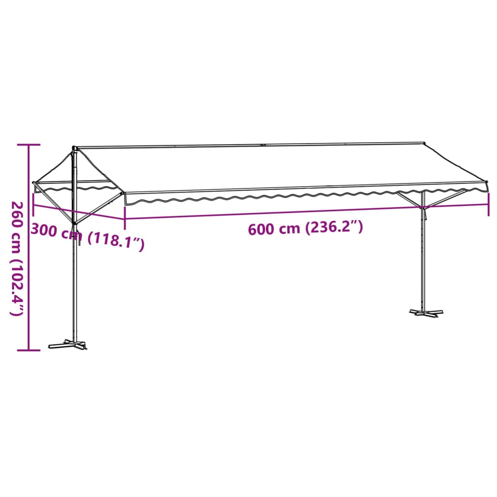 vidaXL Auvent autoportant bleu et blanc 600x300 cm tissu et acier