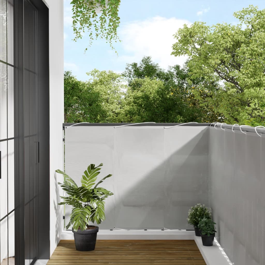 vidaXL Balkon-Sichtschutz Hellgrau 120x800 cm 100 % Polyester-Oxford