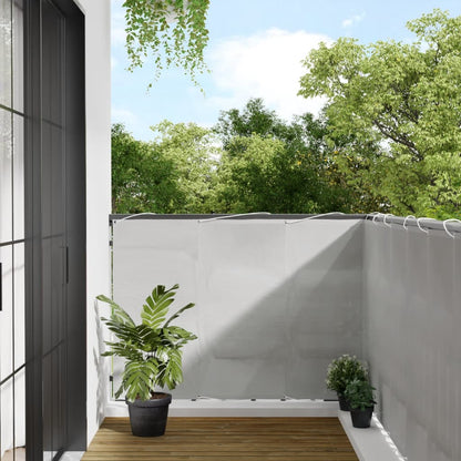 vidaXL Balkon-Sichtschutz Hellgrau 120x800 cm 100 % Polyester-Oxford