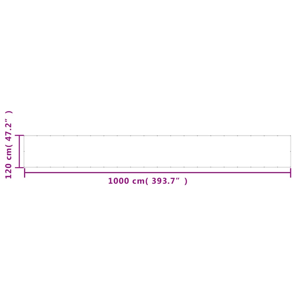 vidaXL Balkon-Sichtschutz Hellgrau 120x1000cm 100 % Polyester-Oxford
