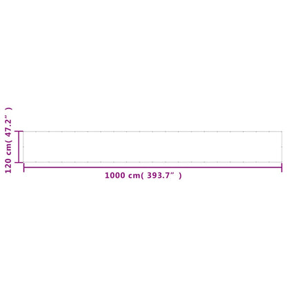vidaXL Balkon-Sichtschutz Hellgrau 120x1000cm 100 % Polyester-Oxford