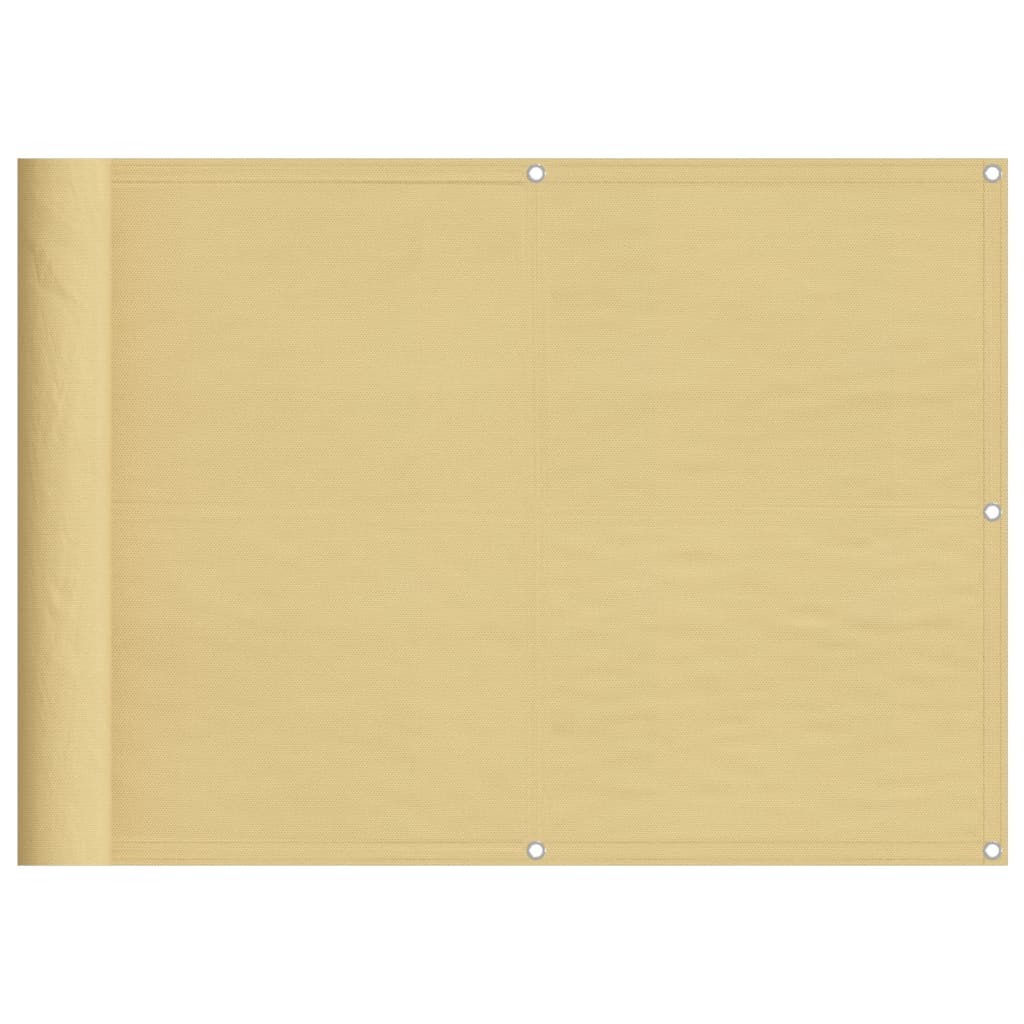 vidaXL Balkonsichtschutz Sandfarben 75x1000 cm 100 % Polyester-Oxford
