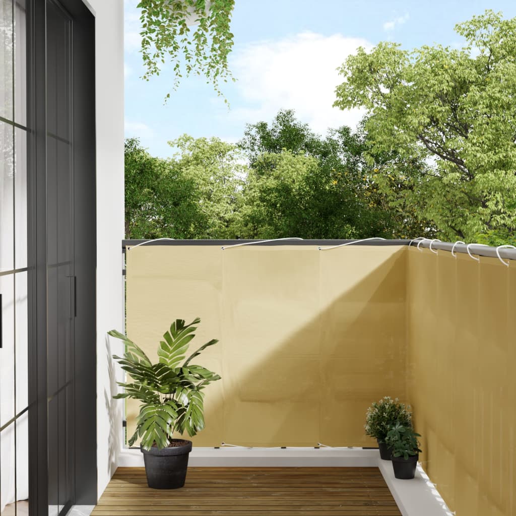 vidaXL Balkon-Sichtschutz Sandfarben 120x1000cm 100% Polyester-Oxford