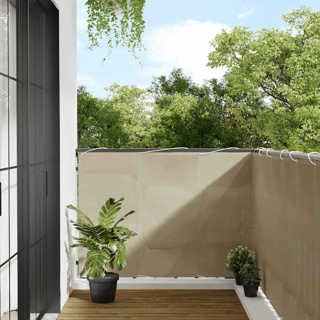 vidaXL Balkon-Sichtschutz Beige 120x800 cm 100 % Polyester-Oxford