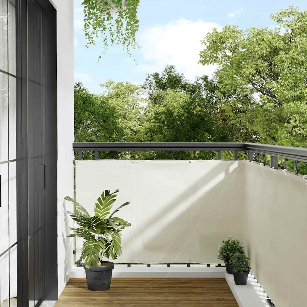 vidaXL Balkon-Sichtschutz Creme 90x1000 cm 100 % Polyester-Oxford