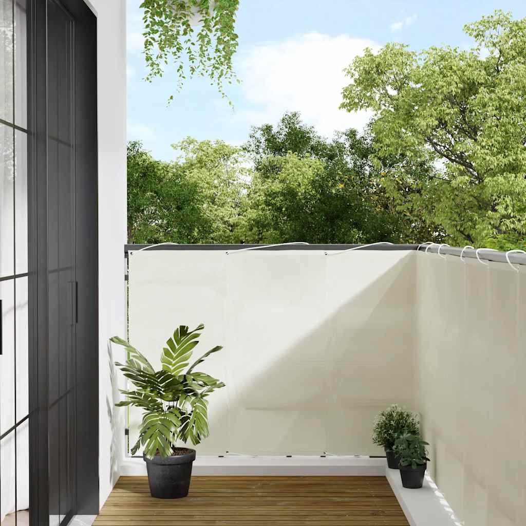 vidaXL Balkon-Sichtschutz Creme 120x800 cm 100 % Polyester-Oxford