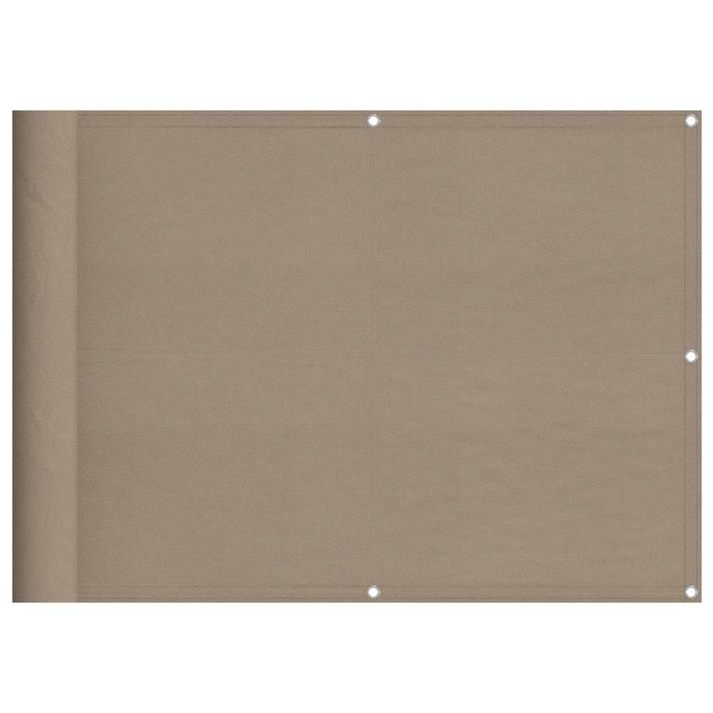 vidaXL Brise-vue de balcon Taupe 75x1000 cm 100 % polyester Oxford