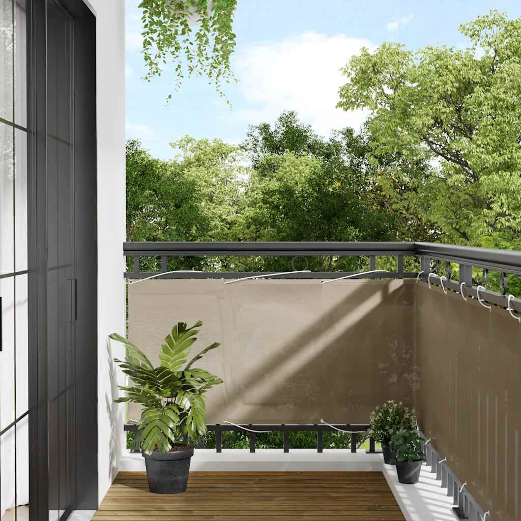 vidaXL Brise-vue de balcon Taupe 75x1000 cm 100 % polyester Oxford