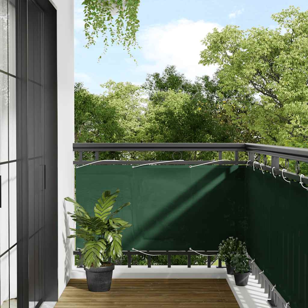 vidaXL Balkon-Sichtschutz Dunkelgrün 75x800 cm 100 % Polyester-Oxford