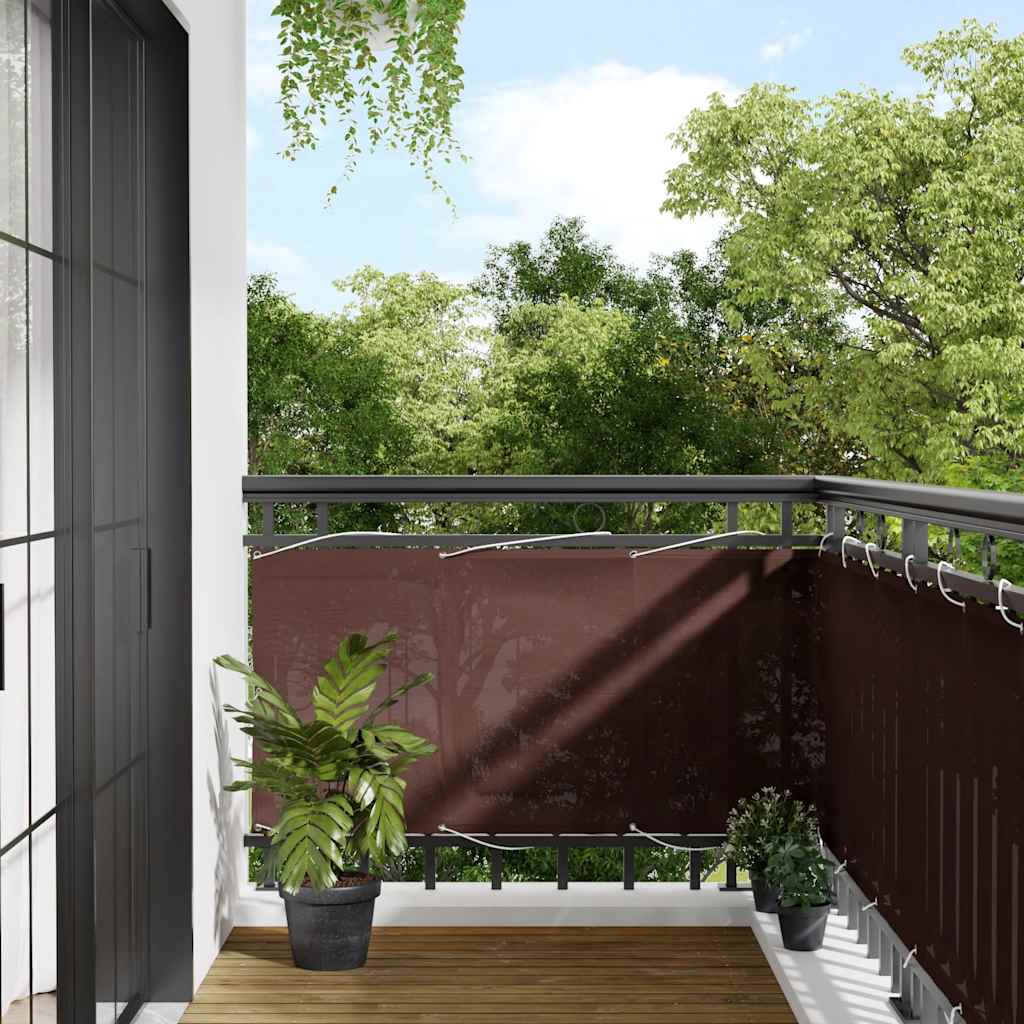 vidaXL Balkon-Sichtschutz Braun 75x800 cm 100 % Polyester-Oxford