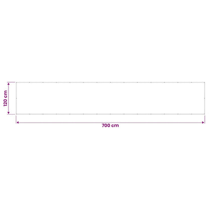 vidaXL Balkon-Sichtschutz Braun 120x700 cm 100 % Polyester-Oxford